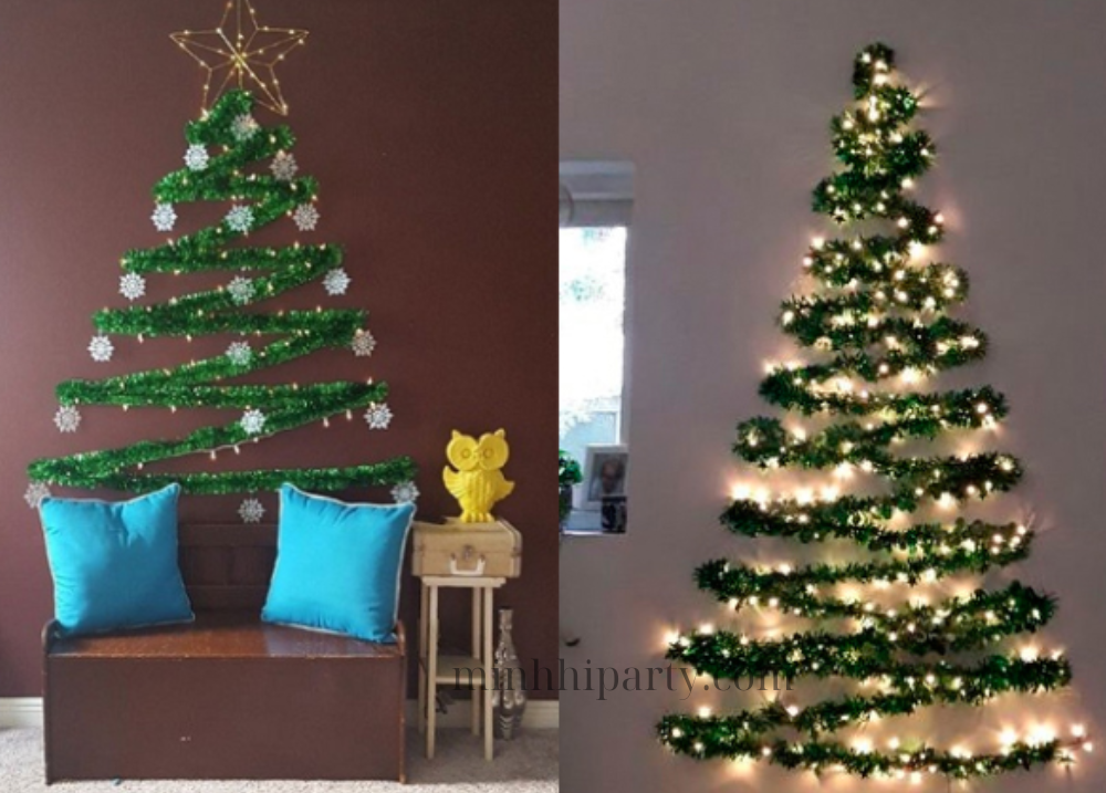 Su dung day kim tuyen mau xanh de tao hinh cay thong trang tri Noel e1764232510344 Sử dụng dây kim tuyến màu xanh để tạo hình cây thông trang trí Noel