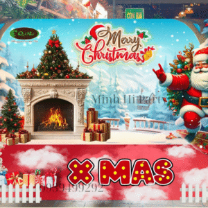 thiết kế trang trí tiểu cảnh noel cho nhà hàng Quê Nhà