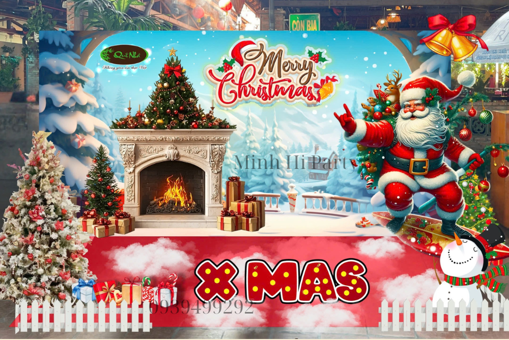 Trang tri tieu canh Noel 2 e1762673245457 thiết kế trang trí tiểu cảnh noel cho nhà hàng Quê Nhà