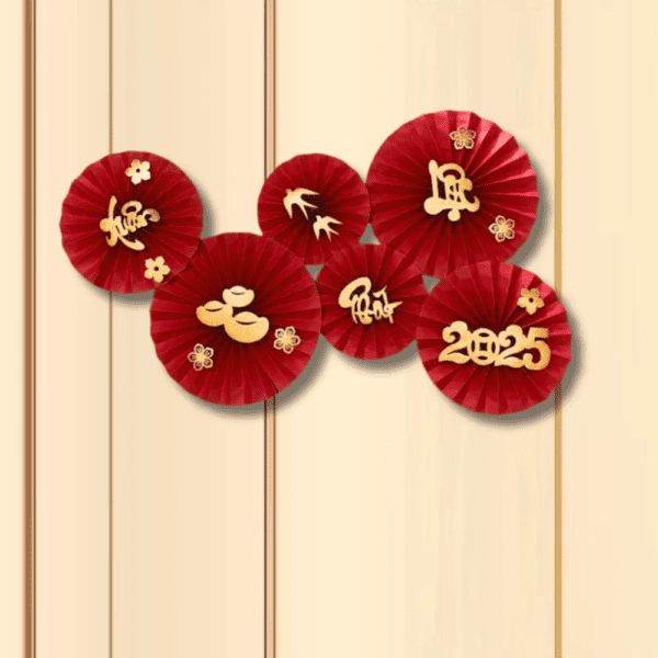 Set phụ kiện trang trí tết hình quạt