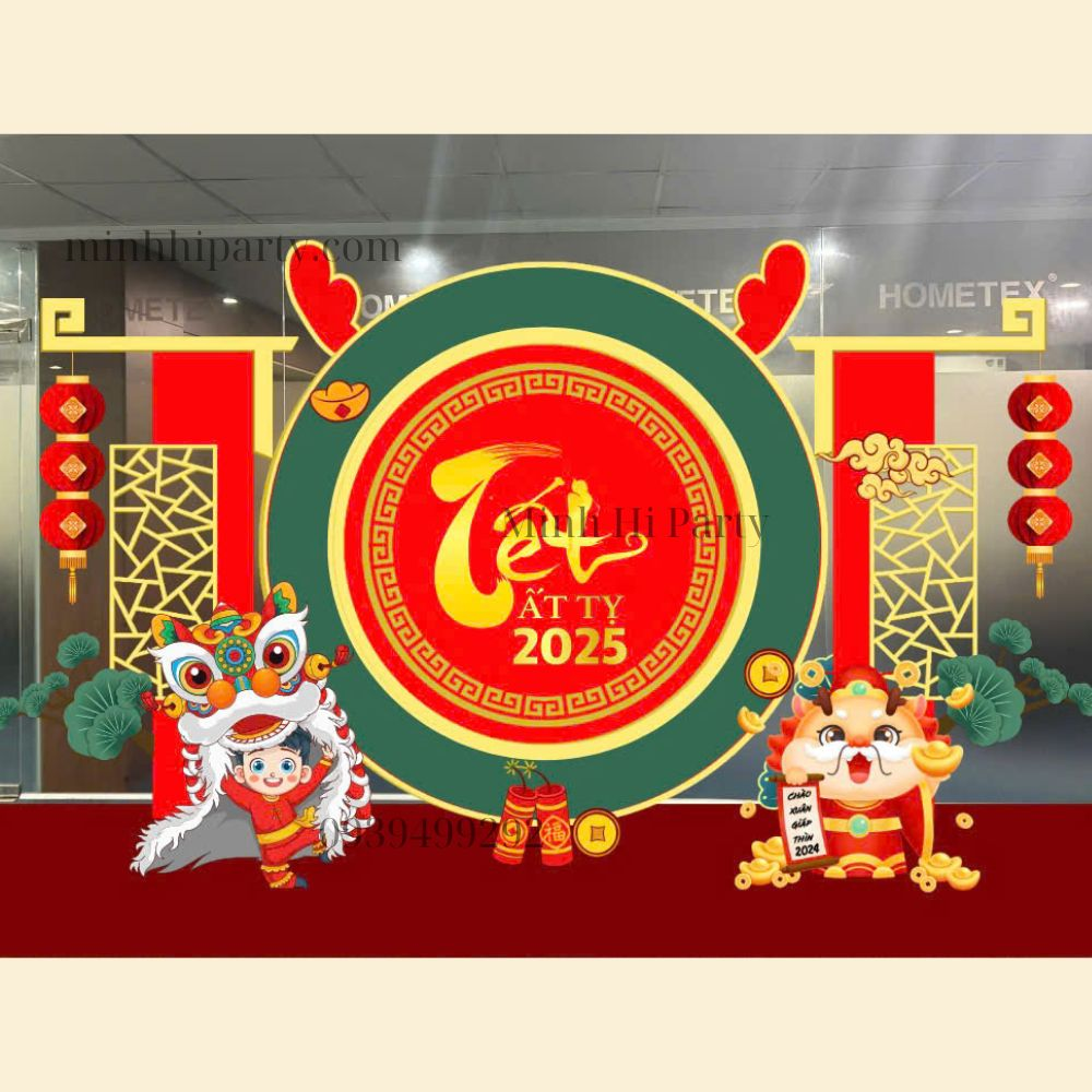 mẫu trang trí tết 2025 mới nhất tại Minh Hi Party
