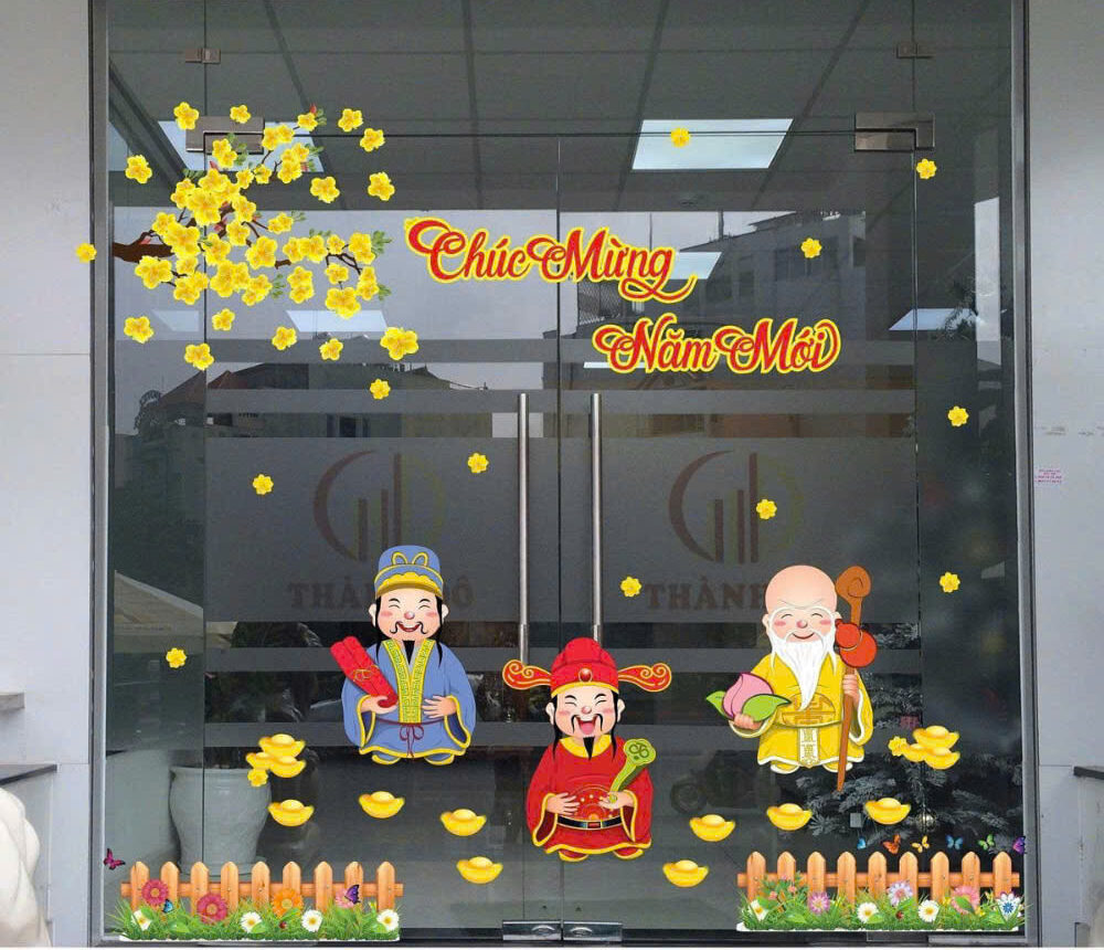 trang tri tet 1 14 e1756204748145 decal dán kính trang trí tết cho cửa hàng