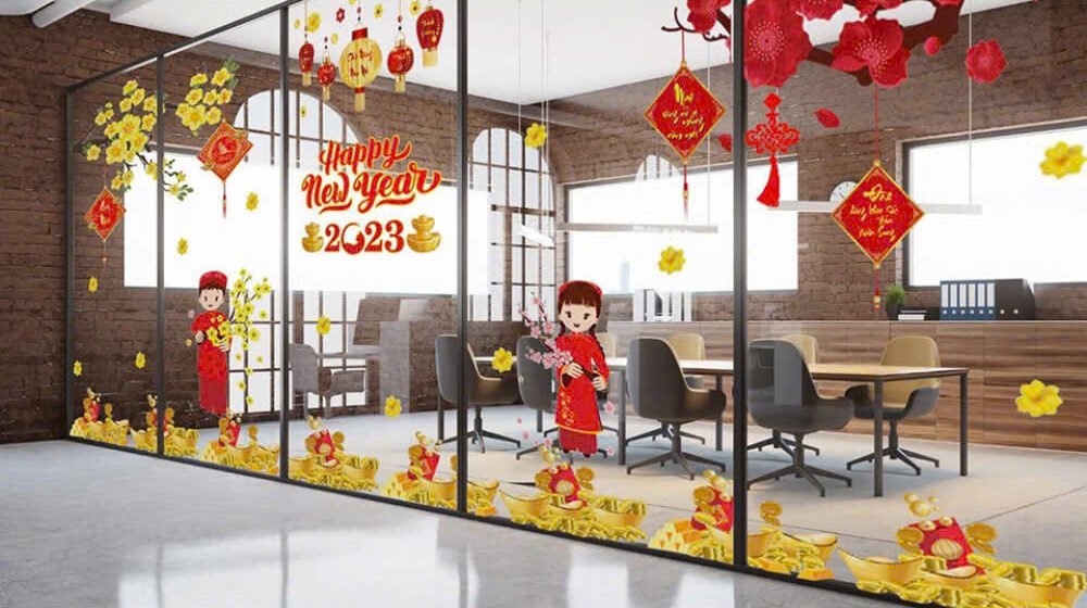 trang tri tet 1 7 e1756205014678 decal dán kính dùng trang trí tết Minh Hi Party