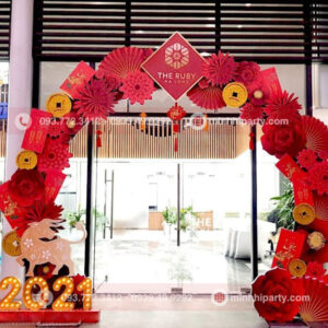 Mẫu cổng chào chất liệu fomex trang trí tết