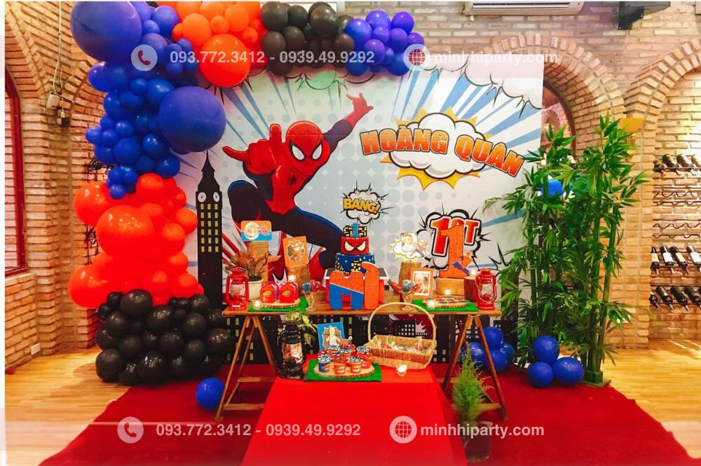 trang tri sinh nhat 1 2 1 e1754369759486 Mẫu trang trí thôi nôi bé trai chủ đề siêu nhân spiderman