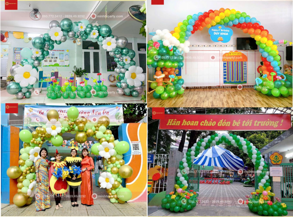 Trang trí lễ tổng kết khai giảng năm học - Dịch vụ trang trí bong bóng tại Minh Hi Party