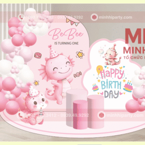Mẫu trang trí thôi nôi bé gái tuổi rồng 018 tại Minh Hi Party