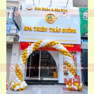 Trang trí khai trương quận 10 với cổng bong bóng