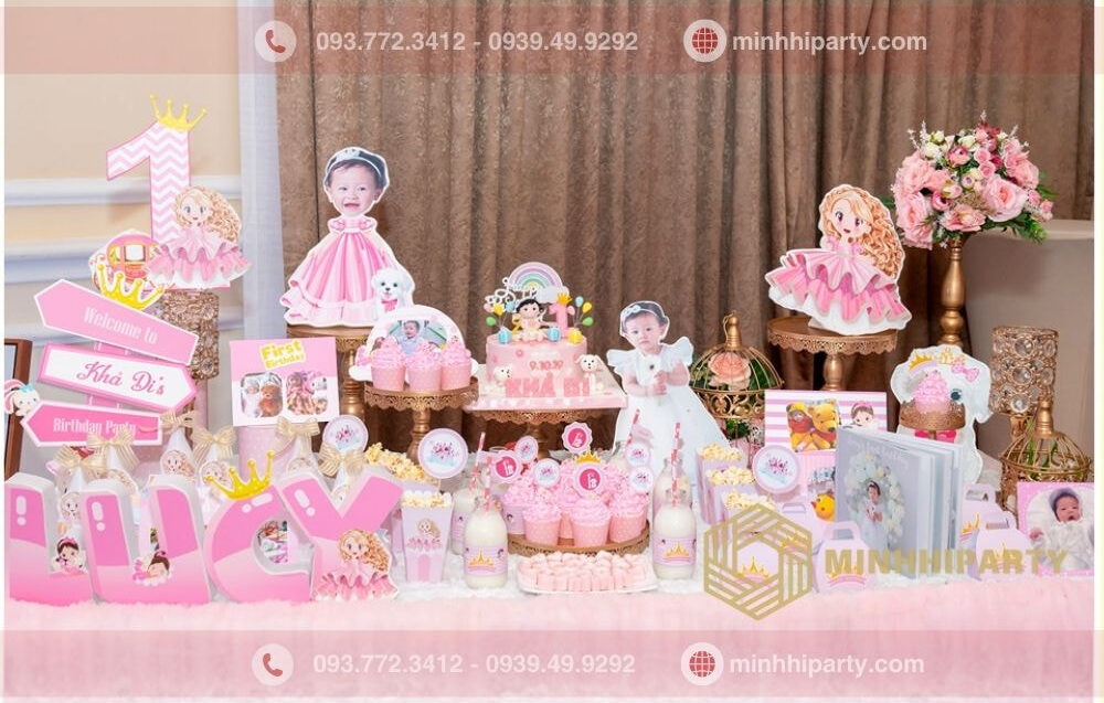 trang tri thoi noi 1 1 6 e1754364841648 Trang trí bàn tiệc thôi nôi cho bé gái với chủ đề công chúa