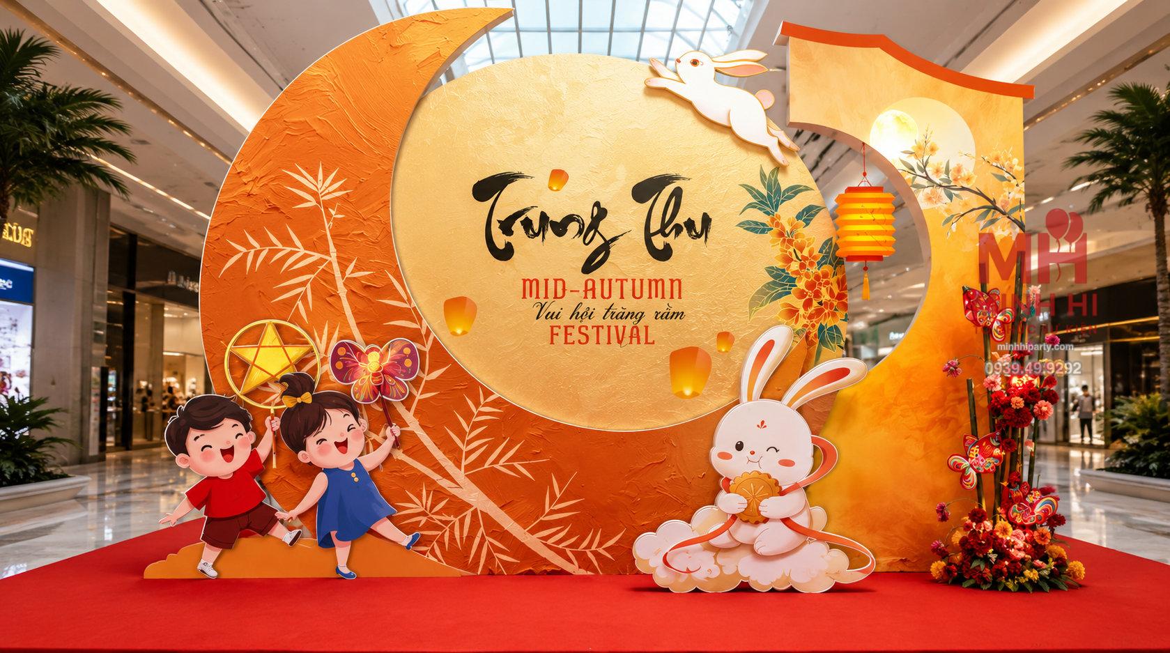 2 Mẫu trang trí trung thu phù hợp không gian lơn như trung tâm thương mại