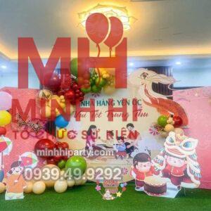 trang tri su kien trung thu 17 Trang trí backdrop trung thu với bong bóng