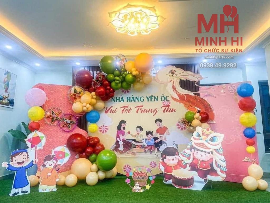 trang tri su kien trung thu 17 Trang trí backdrop trung thu với bong bóng