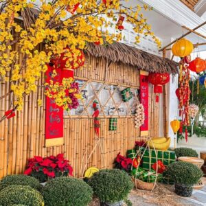 Trang Trí Tết Nguyên Đán 2025 Thực Tế – Làng Quê Việt Nam Đậm Đà Bản Sắc Với Sắc Vàng Mai Rực Rỡ