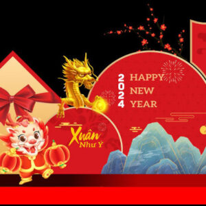 Trang Trí Sự Kiện Tết Giáp Thìn 2024 Độc Đáo Với Linh Vật Rồng Ngộ Nghĩnh và Phông Nền Xuân Như Ý
