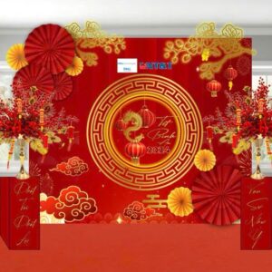 Trang Trí Tết Giáp Thìn 2024 Sang Trọng – Không Gian Doanh Nghiệp Đậm Dấu Ấn Thịnh Vượng