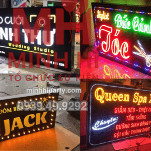 Bảng Hiệu Hộp Đèn Giá Rẻ tại Minh Hi Party thiết kế theo yêu cầu