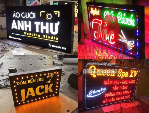 Bảng Hiệu Hộp Đèn Giá Rẻ tại Minh Hi Party thiết kế theo yêu cầu