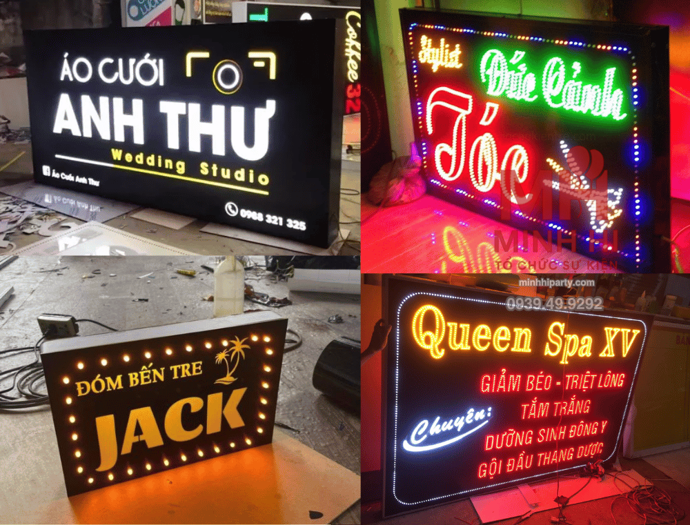 HOP DEN 14 1 Minh Hi Party – Đơn Vị Thi Công Làm Bảng Hiệu Hộp Đèn LED Uy Tín, Giá Rẻ Tại TP.HCM thiết kế theo yêu cầu