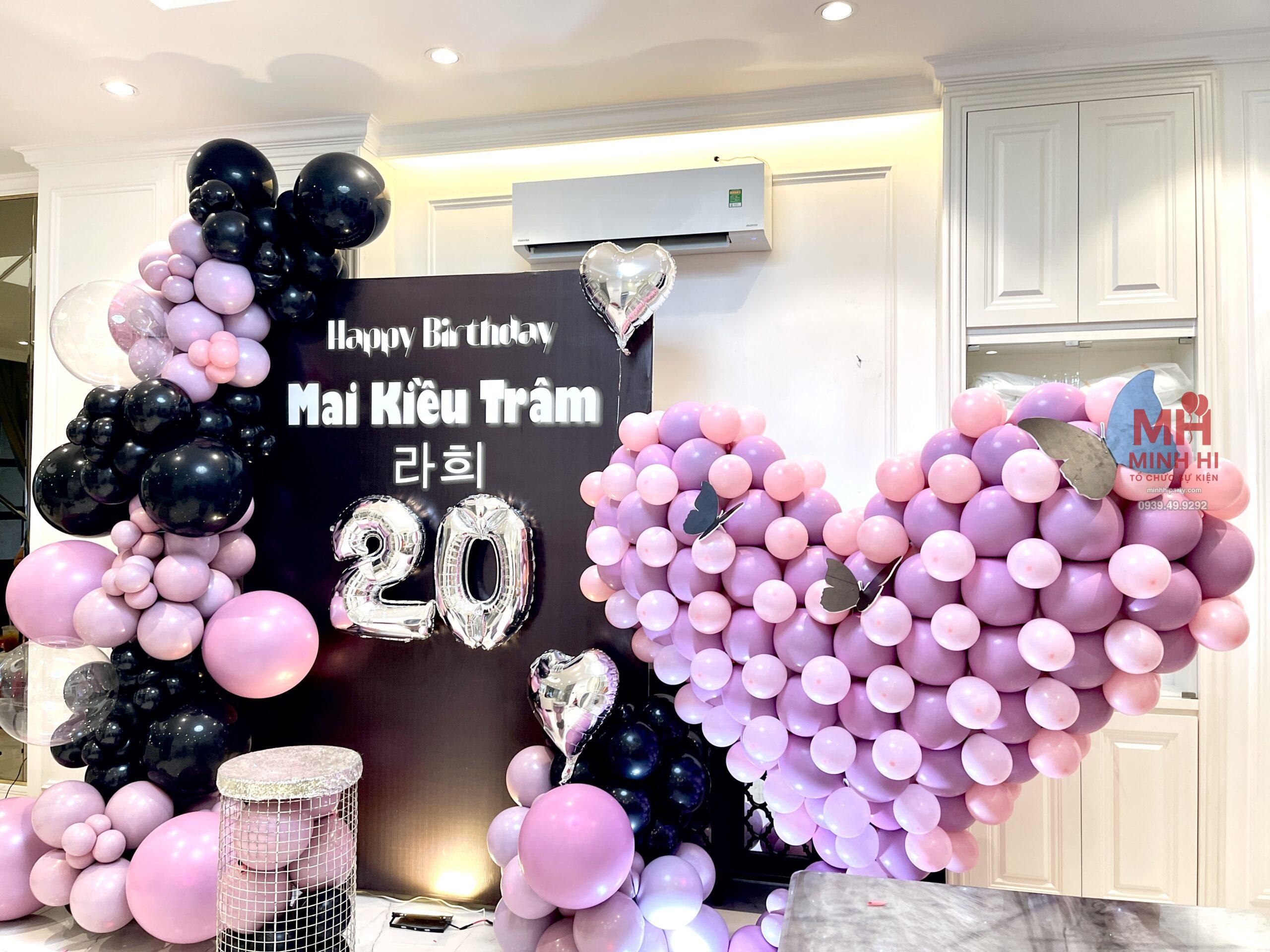 Mẫu trang trí sinh nhật Mai Kiều Trâm 20 tuổi