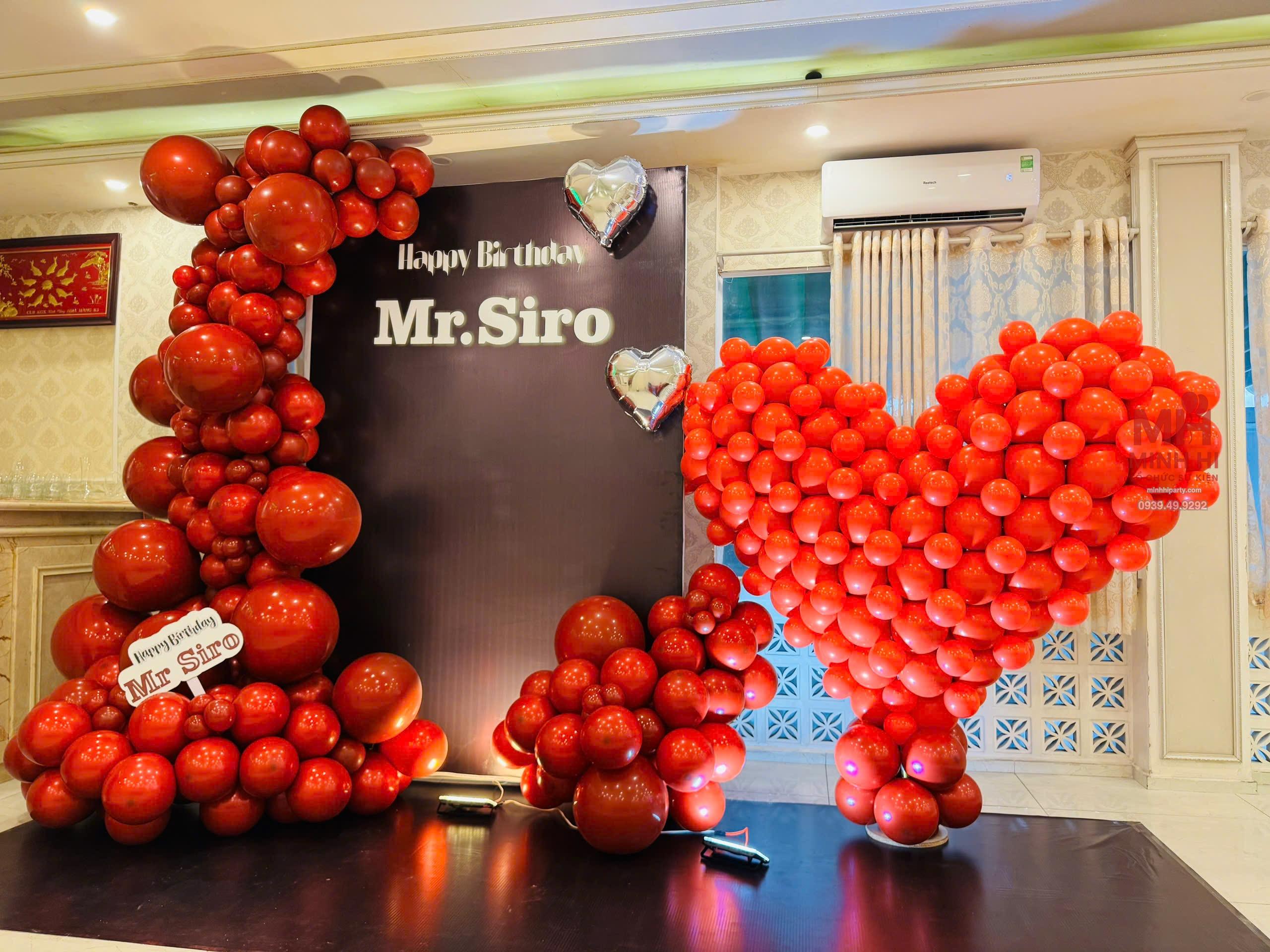 Hình ảnh trang trí sinh nhật Mr.Siro do Minh Hi Party thực hiện