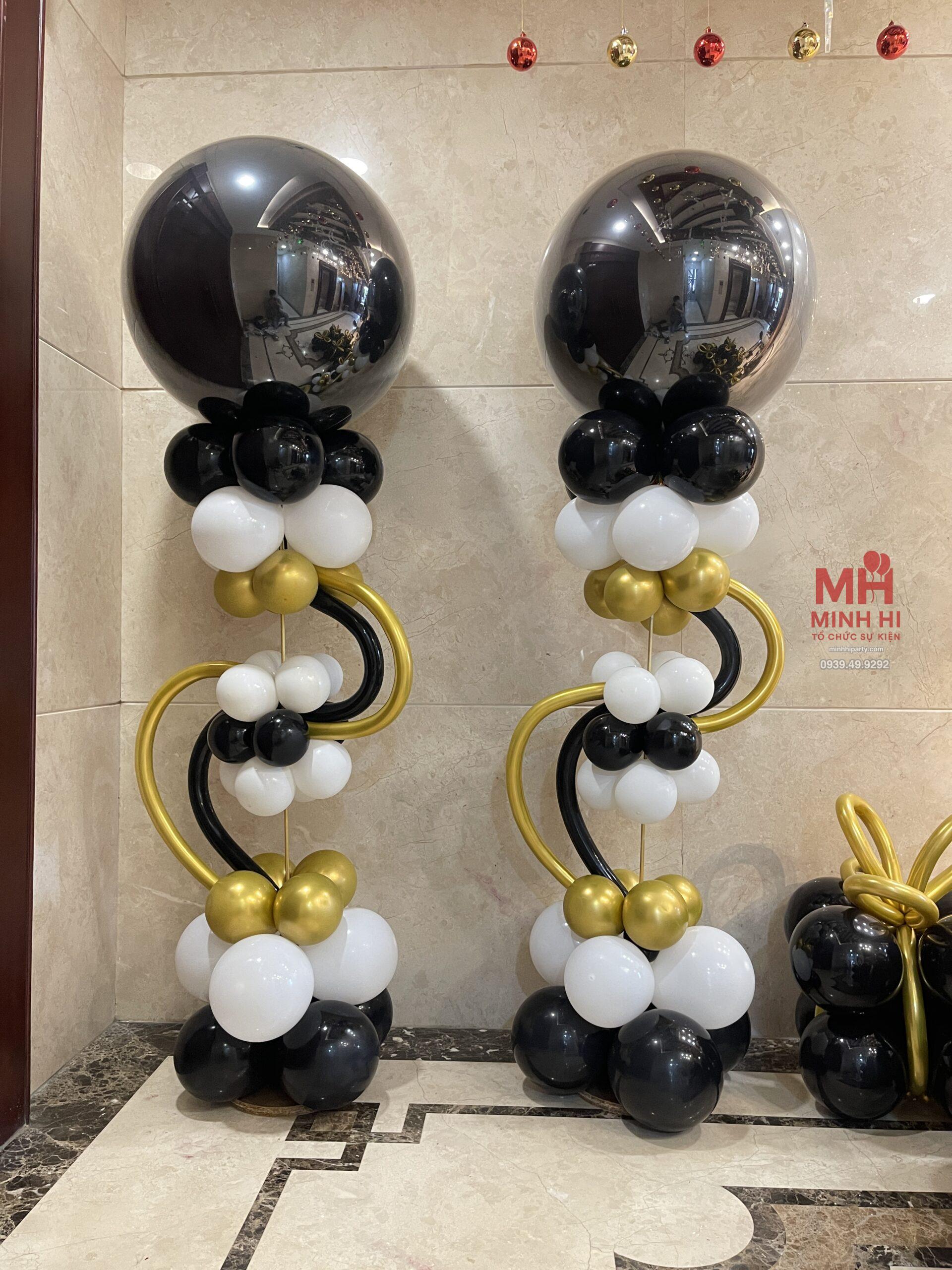 Trụ bong bóng Jumbo phong cách sang trọng thực hiện bởi Minh Hi Party