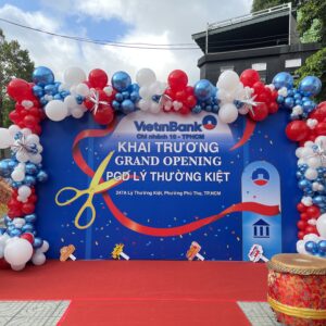 Backdrop trang trí khai trương cho ngân hàng Vietinbank