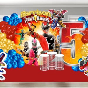 Mẫu thiết kế 03 sinh nhật bé trai chủ đề 5 anh em siêu nhân
