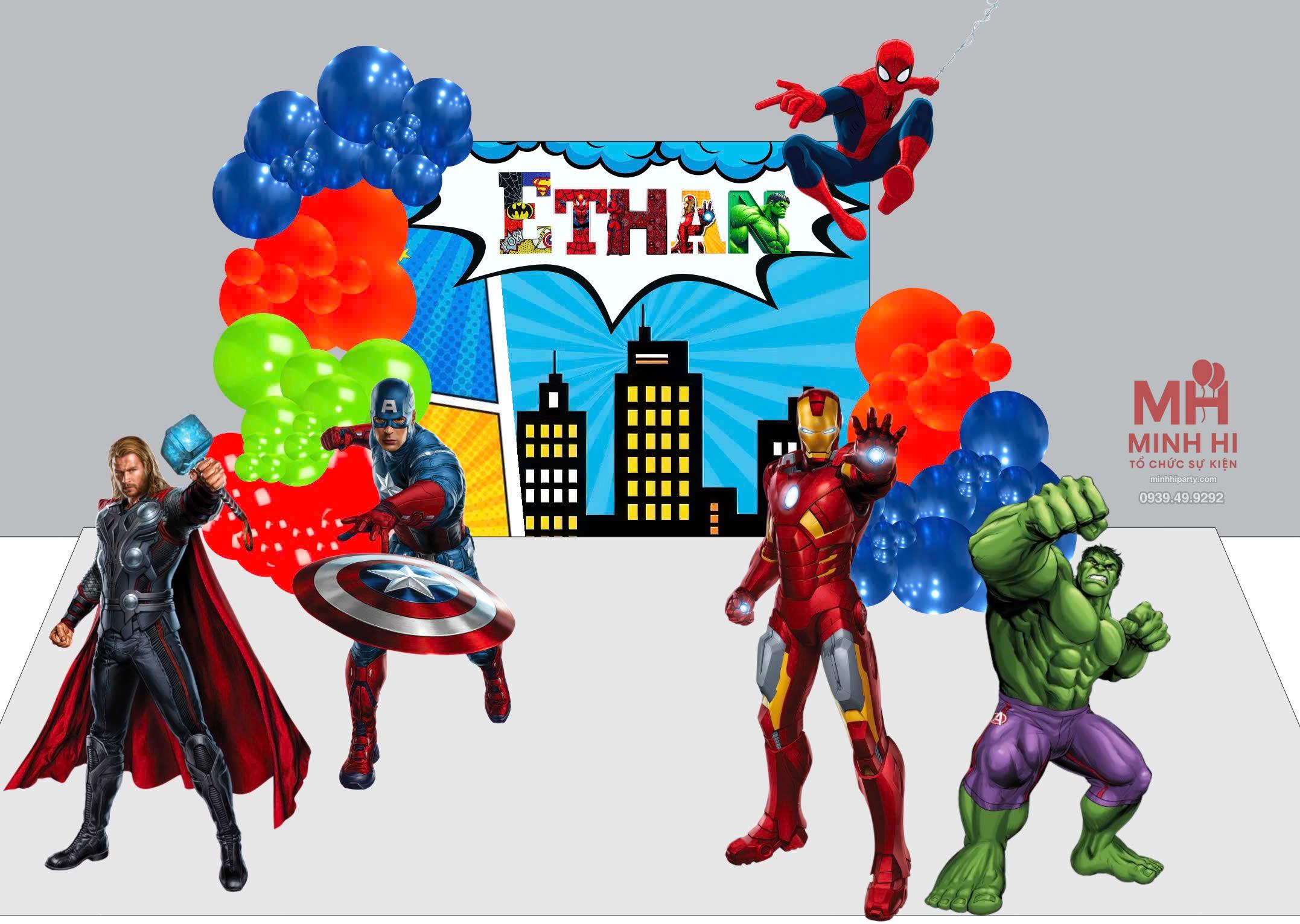 Backdrop chủ đề Avengers do Minh Hi thiết kế