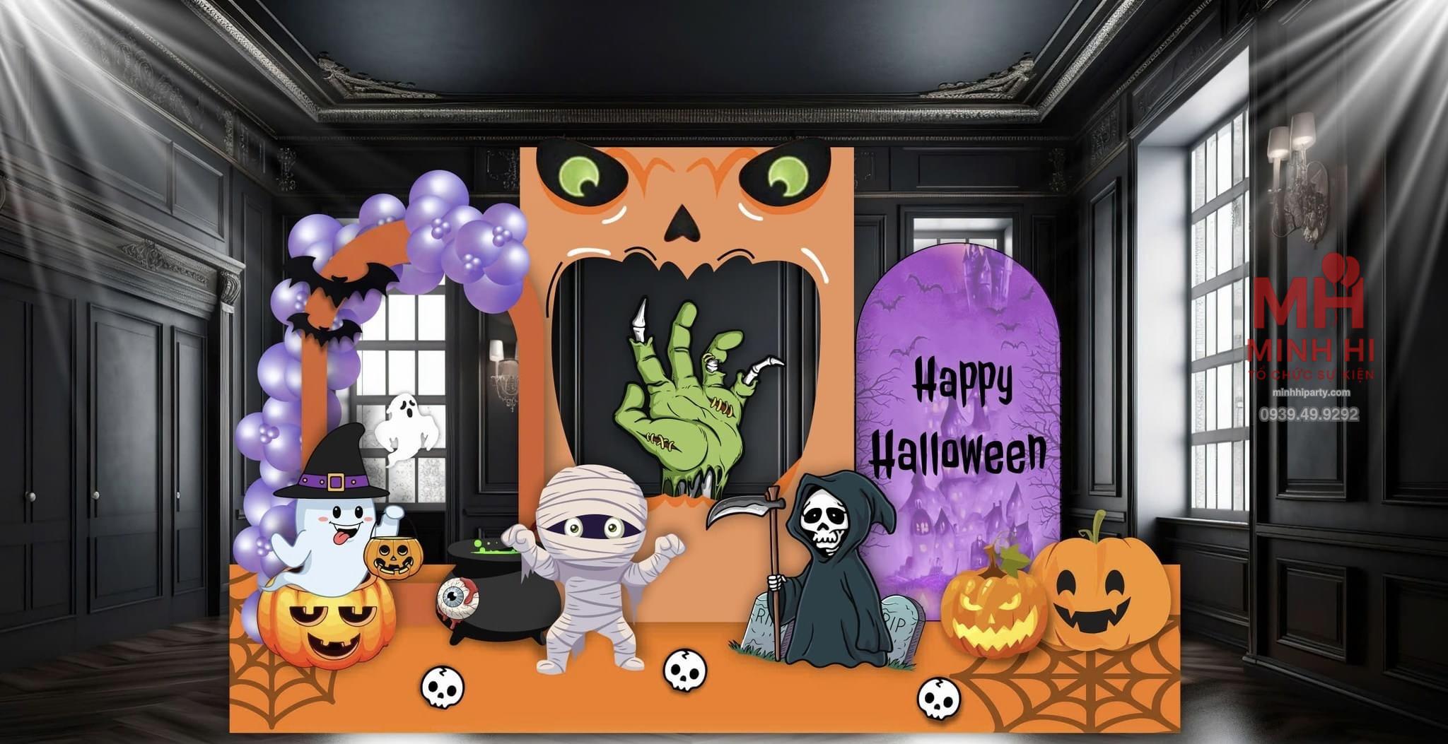 Trang tr su kien halloween 7 Mẫu trang trí tiểu cảnh Halloween mới nhất 2025 hiện đại