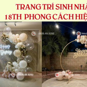 Trang trí sinh nhật tuổi 18 phong cách hiện đại