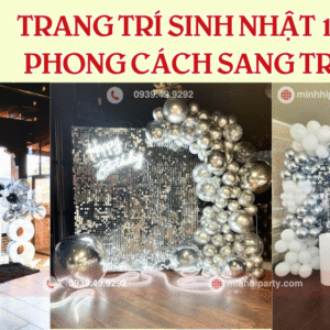 Mẫu trang trí tuổi 18 tone trắng bạc sang trọng