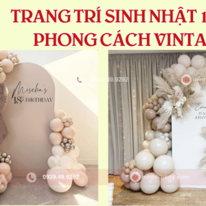 Trang trí sinh nhật tuổi 18 phong cách Vintage