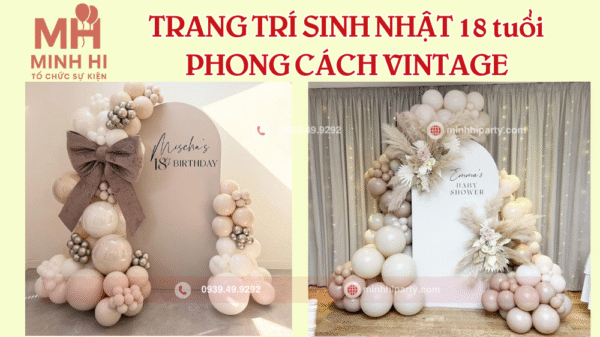 Trang trí sinh nhật tuổi 18 phong cách Vintage