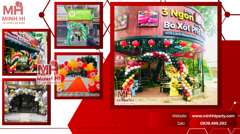 cong bong bong khai truong tai minh hi party 011 Cổng bong bóng khai trương tại Minh Hi Party
