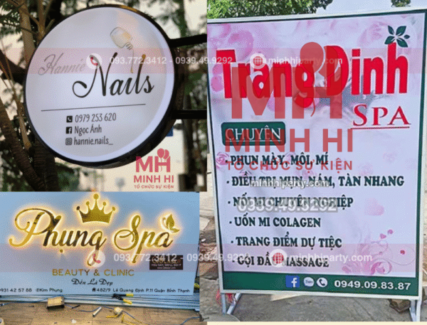 thi công hộp đèn chữ nổi chuyên nghiệp tại Minh Hi Party