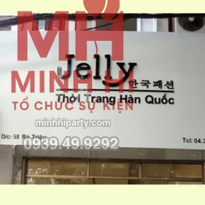 làm bảng hiệu tone màu trắng và chữ nổi màu đen