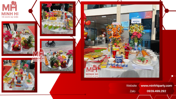 Mâm cúng khai trương do Minh Hi Party cung cấp