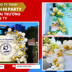 Dịch vụ thi công backdrop trang trí khai trương in logo thương hiệu