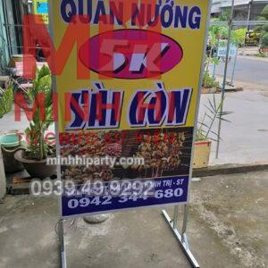 Mẫu biển quảng cáo in bạt dựng cho quán nướng Sài Gòn
