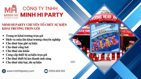 Minh Hi Party đơn vị tổ chức sự kiện khai trương trọn gói chuyên nghiệp tại HCM