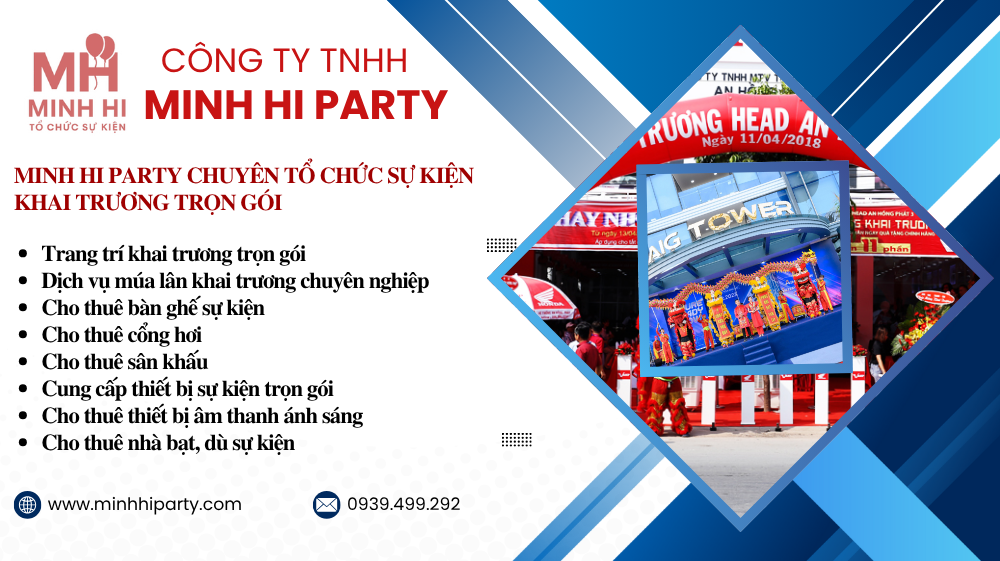 Minh Hi Party đơn vị tổ chức sự kiện khai trương trọn gói chuyên nghiệp tại HCM
