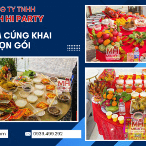 Minh Hi Party cung cấp mâm cúng khai trương đi kèm dịch vụ trang trí khai trương trọn gói