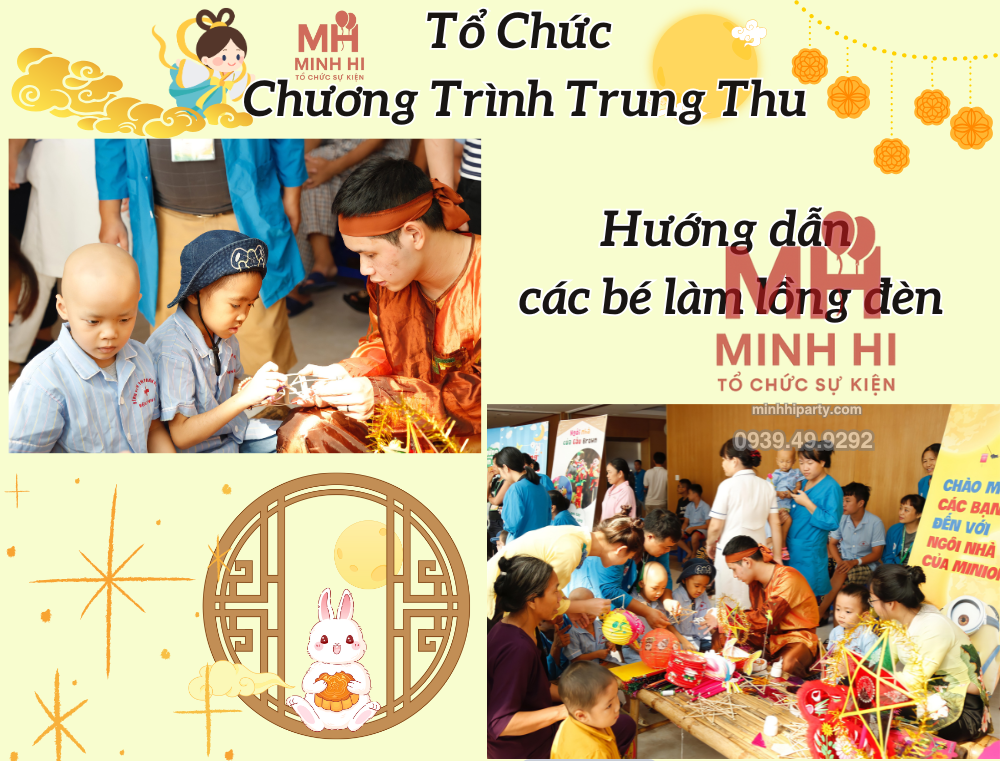 to chuc chuong trinh trung thu 014 Chú cuội hướng dẫn các bé làm lồng đèn ngội sao