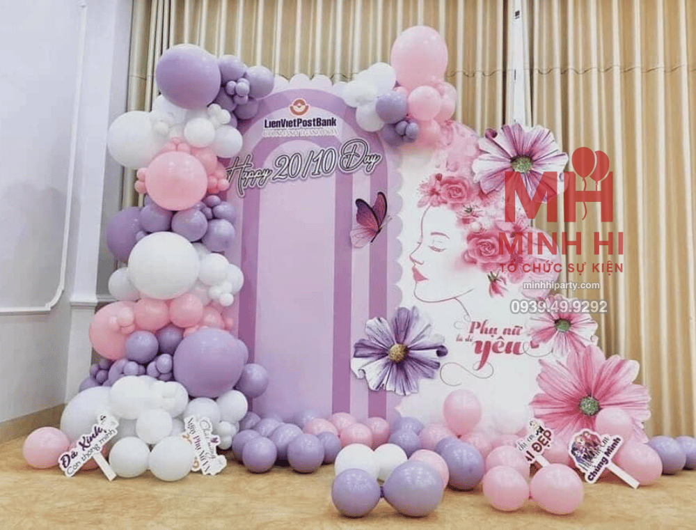 Trang trí 20/10 chủ đề hoa 3D