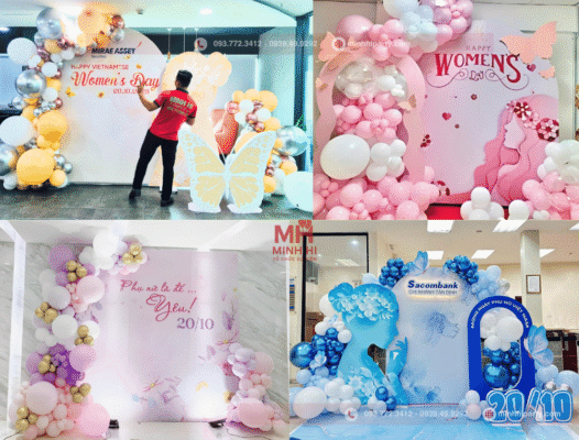 Dịch vụ trang trí 20/10 thiết kế theo yêu cầu của Minh Hi party mang đến sự hài lòng tuyệt đối cho khách hàng