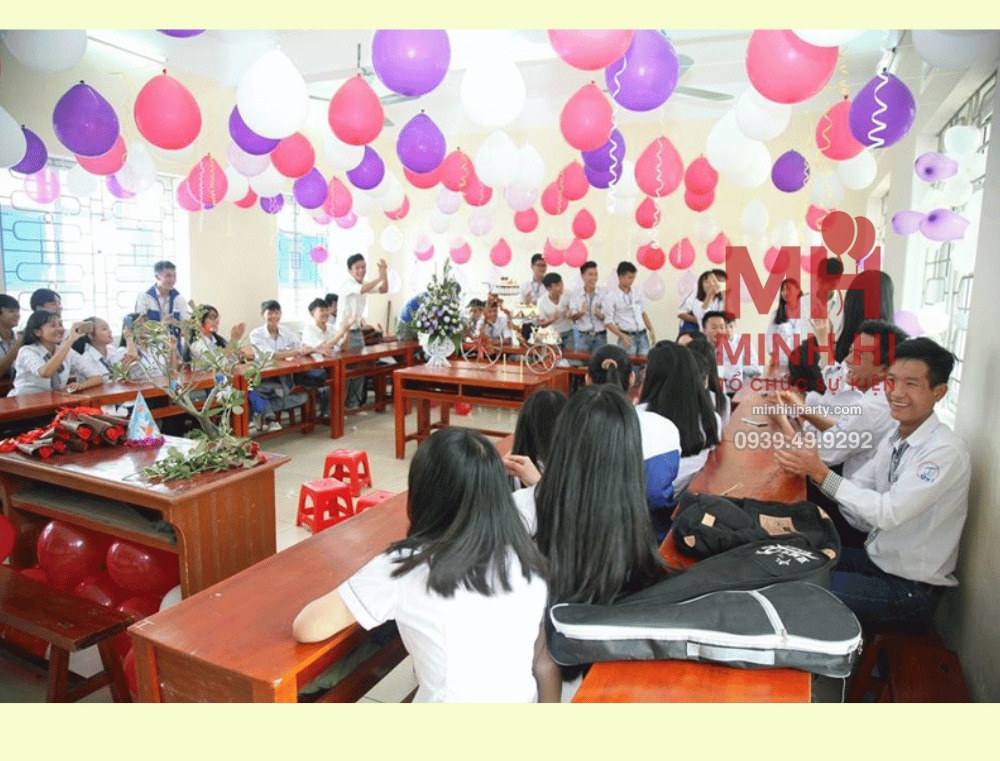 trang tri 20 10 trang trí 20/10 bằng bong bóng tạo nên không gian gấn gũi