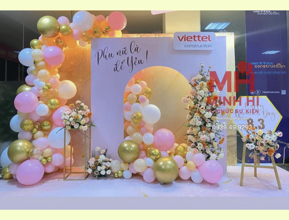 trang tri 2010 1 1 Mẫu trang trí 20/10 sử dụng tone màu nhẹ nhàng