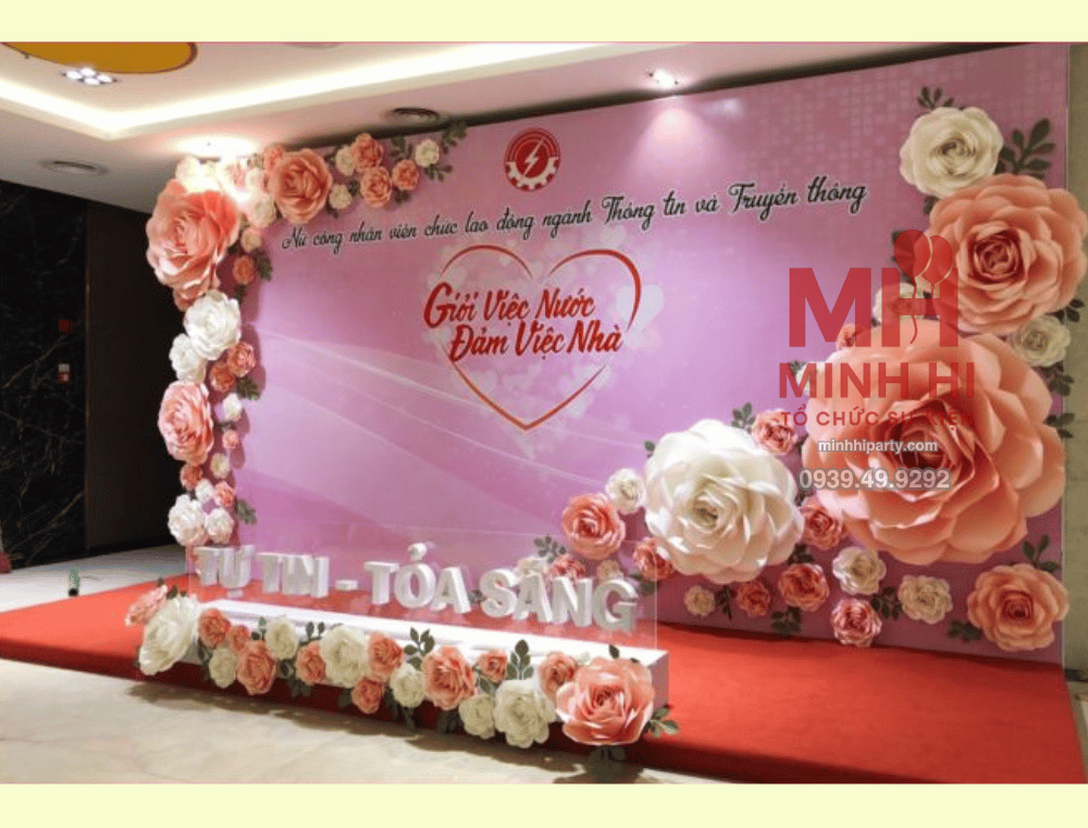 trang tri 2010 Backdrop 20/10 được Minh Hi Party lên ý tưởng và thực hiện