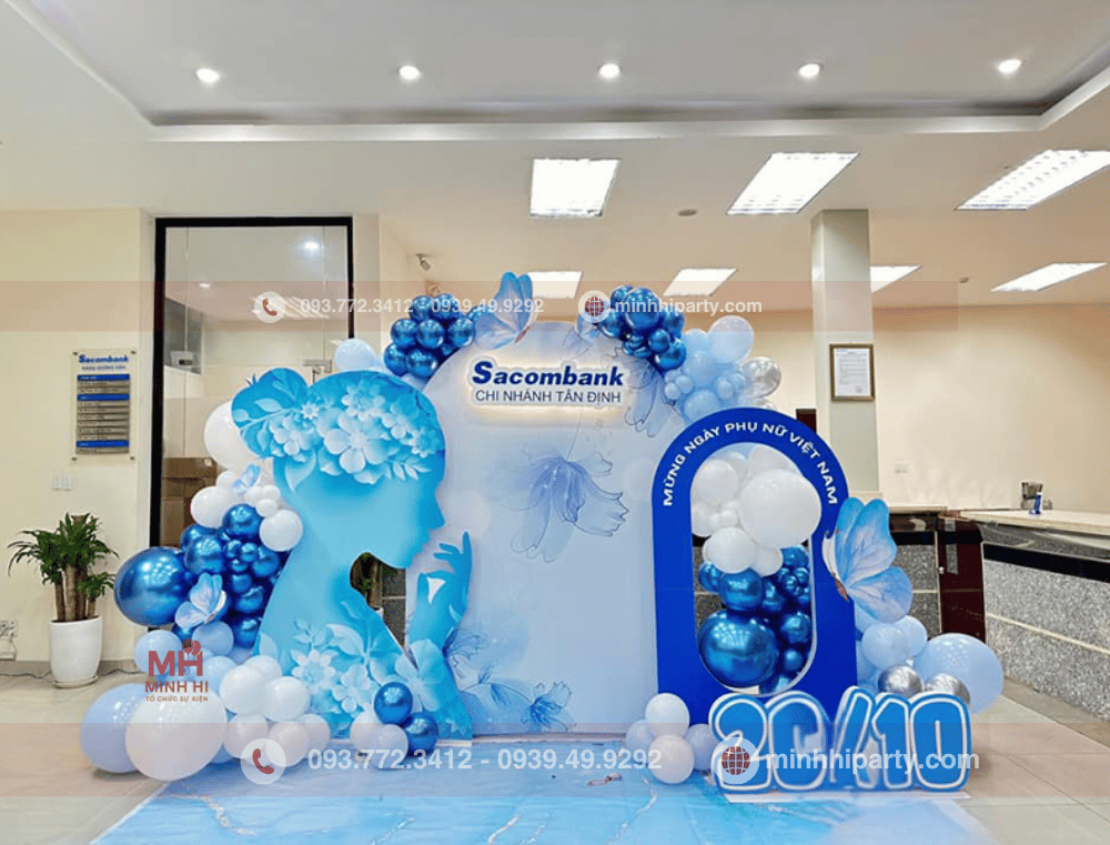 Trang trí 20/10 cho hội trường tại một doanh nghiệp 