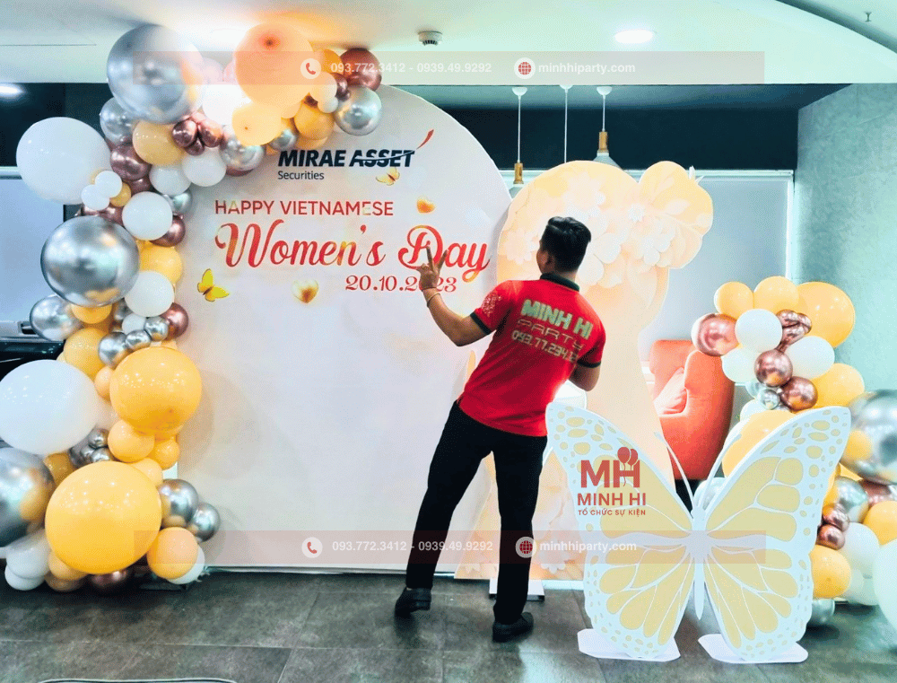 Mẫu trang trí 20/10 đẹp mắt do Minh Hi Party lên ý tưởng